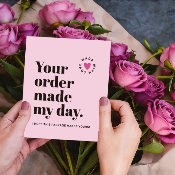 Other - Pink Thank You Cards | Heart Design, Durable Paper, 50 Total